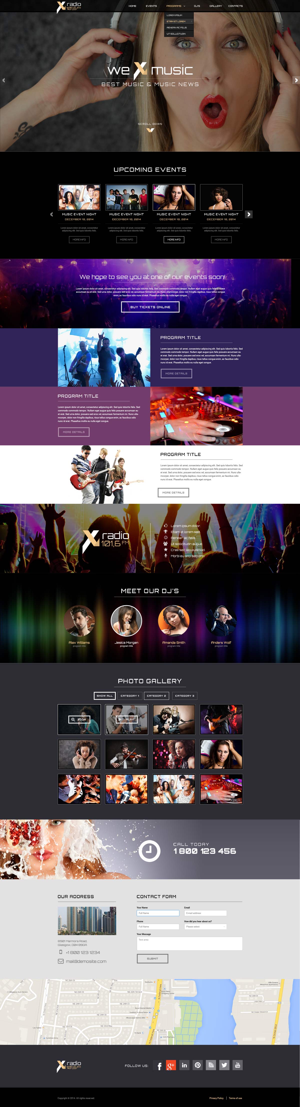 Radio Station Bootstrap template ID 300111827 from bootstrap