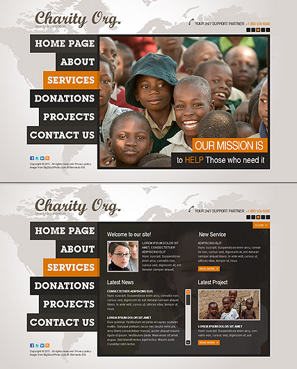 Charity Center HTML5 template ID:300111054