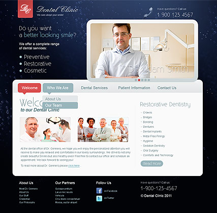 Dental Clinic HTML template ID:300111218