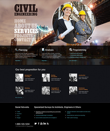 civil engineering html template id 300111239 from bootstrap