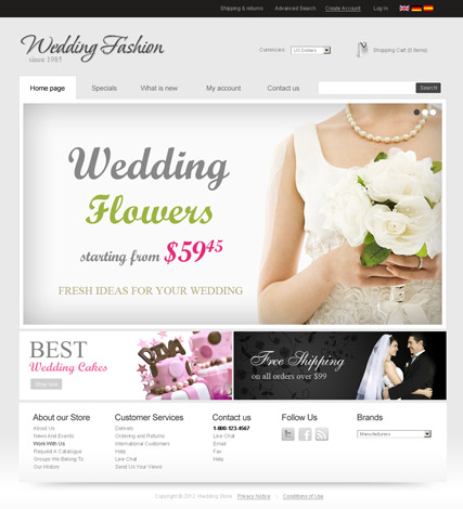 wedding shop website