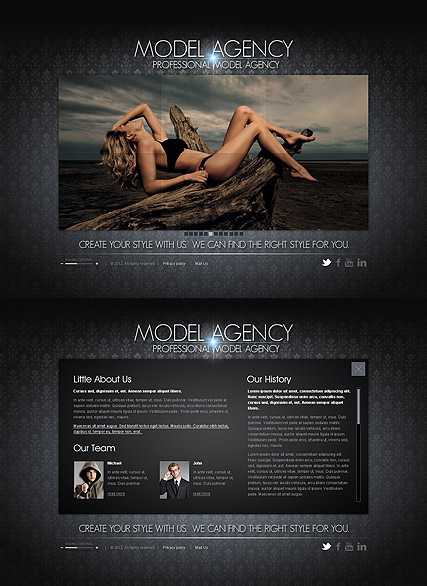 Model Agency HTML5 template ID:300111303