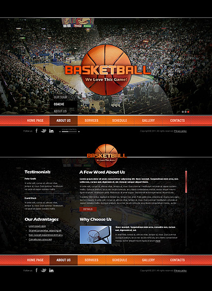Basketball HTML5 template ID:300111304