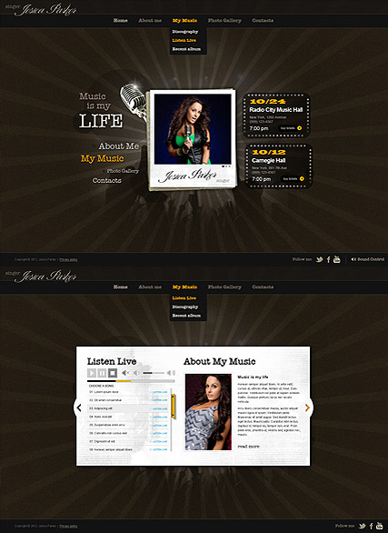 Singer Music HTML5 template ID:300111305