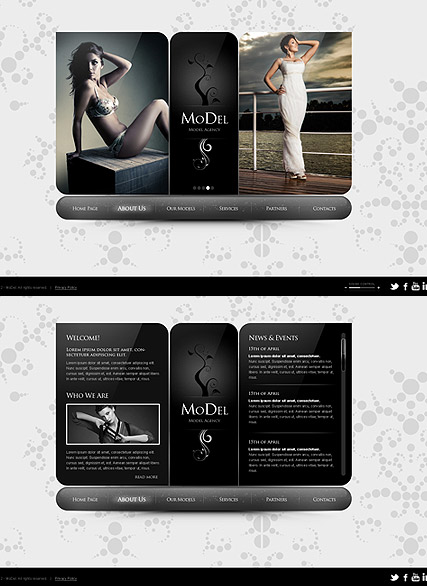 Model Agency HTML5 template ID:300111307