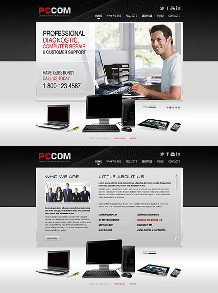 Computer Repair HTML5 template ID:300111313