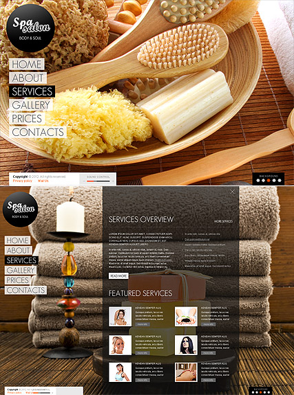 Spa Salon HTML5 template ID:300111318