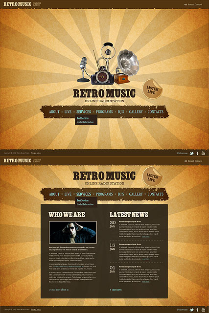 Retro Radio HTML5 template ID:300111331