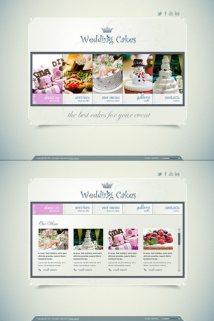 Wedding Cakes HTML5 template ID:300111333