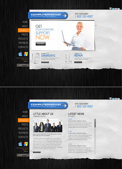 Computer Repair HTML5 template ID:300111355