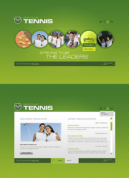 Tennis Club HTML5 template ID:300111397