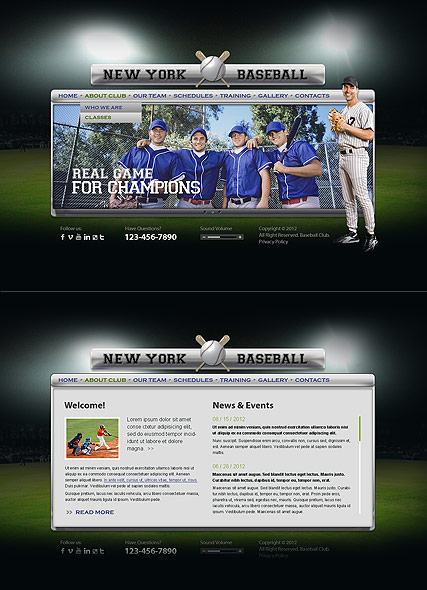 Baseball Club HTML5 template ID:300111404