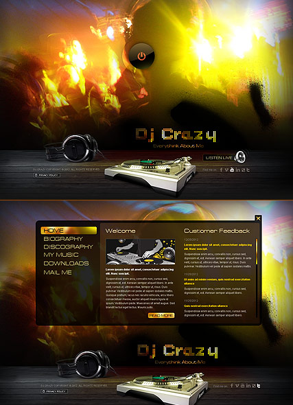 DJ Music HTML5 template ID:300111414