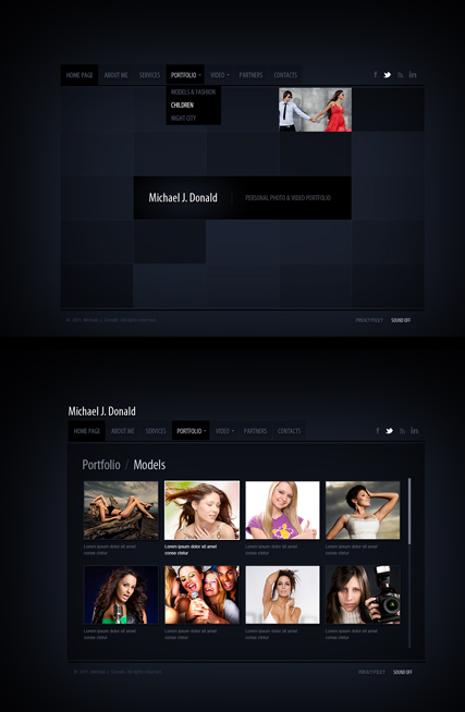 Black folio HTML5 Gallery Admin ID:300111466