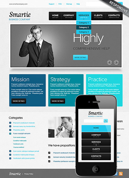 Smart Business Wordpress template ID:300111485