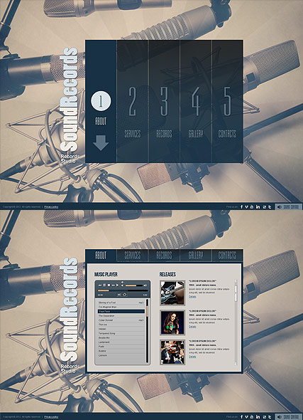 Sound Records HTML5 template ID:300111493