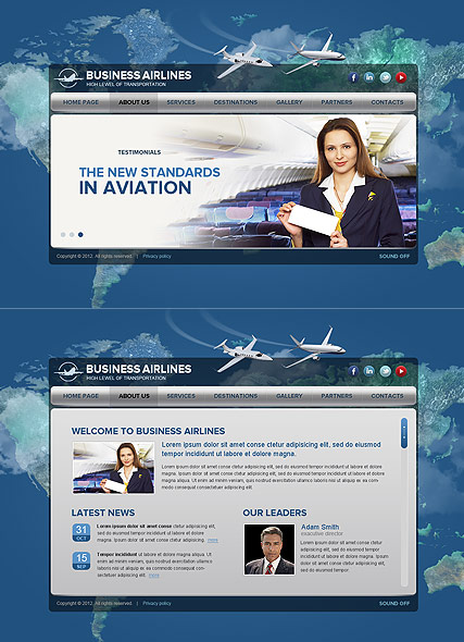 Business Airlines HTML5 template ID:300111506