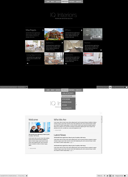 Black White Interior HTML5 template ID:300111516