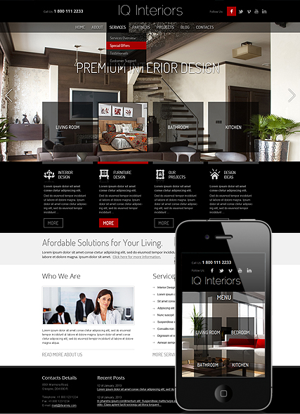 Interior Design Wordpress template ID:300111519