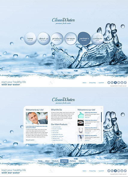 Clean Water HTML5 template ID:300111525