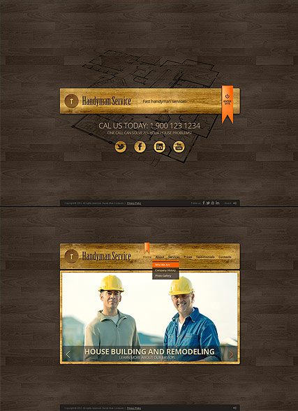 Handyman Service HTML5 template ID:300111532