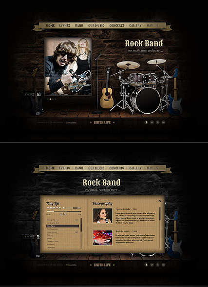 Rock Band HTML5 template ID:300111555
