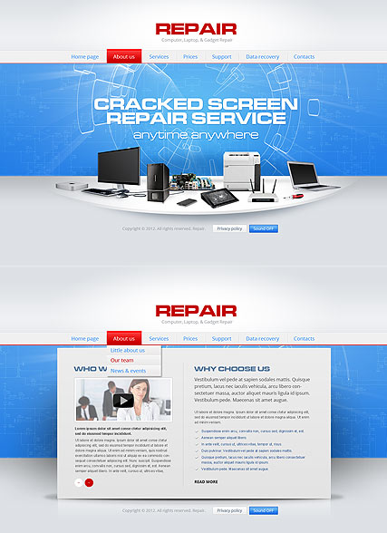 Repair Computer HTML5 template ID:300111559
