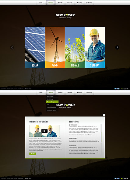 Renewable energy HTML5 template ID:300111574