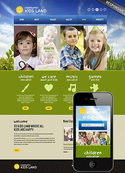 Kindergarten Land Wordpress template ID:300111575