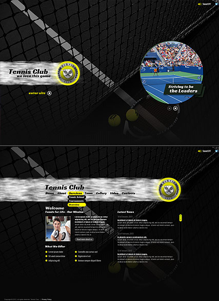 Tennis Sport HTML5 template ID:300111576