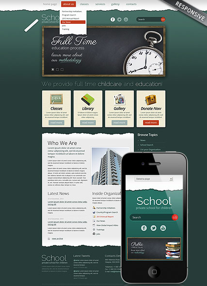 School Theme Wordpress template ID:300111590