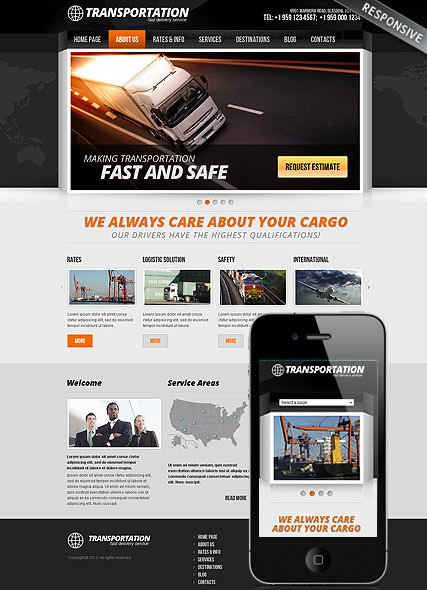 Transportation Wordpress template ID:300111631