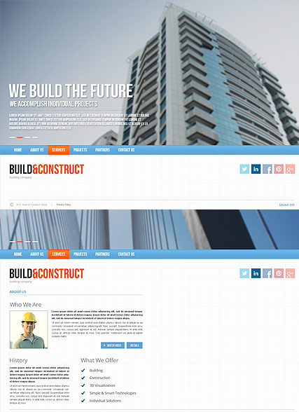 Build and construct HTML5 template ID:300111636
