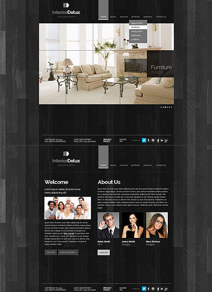 Interior Design HTML5 template ID:300111645