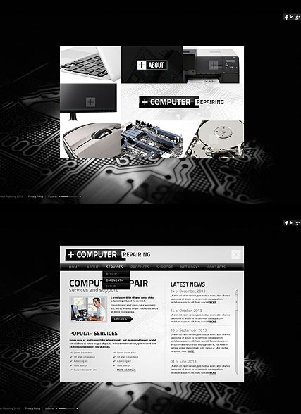 Computer Repairing HTML5 template ID:300111668