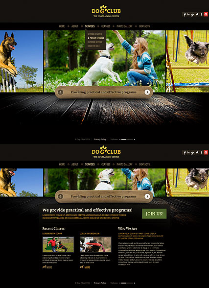 Dog Club HTML5 template ID:300111678