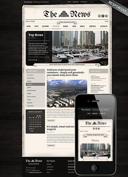 Newspaper Wordpress template ID:300111708