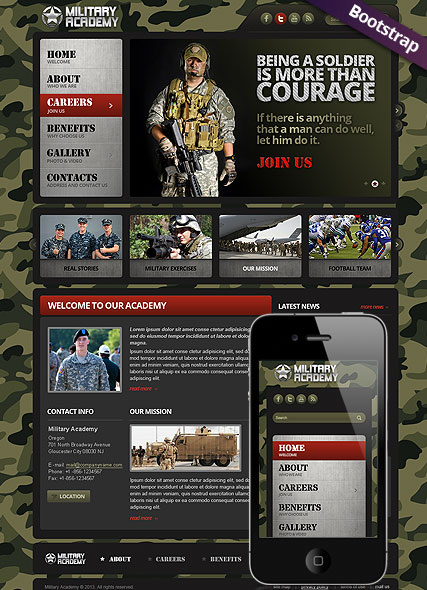 Military Bootstrap template ID:300111716