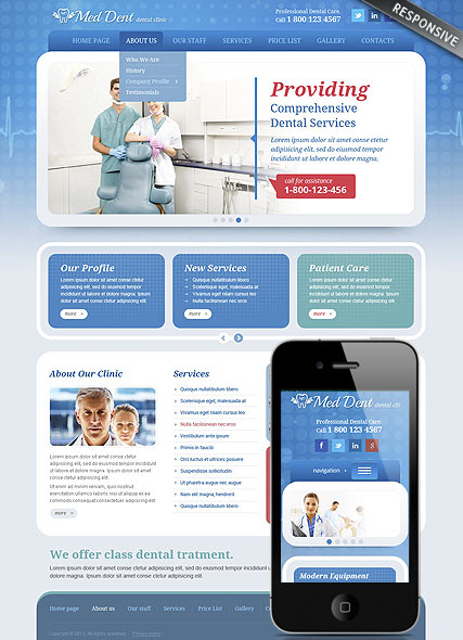 Dental Clinic Wordpress template ID:300111728