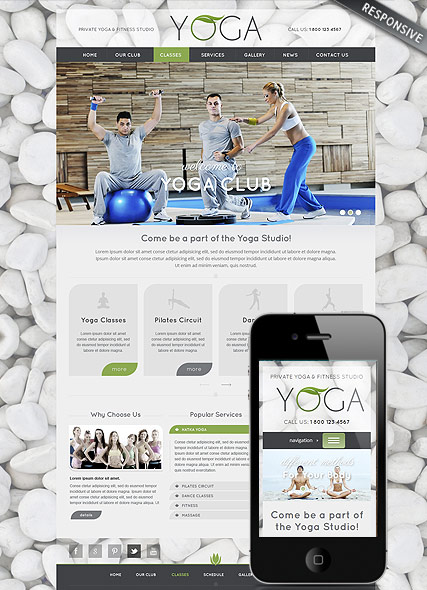 Yoga Club Wordpress template ID:300111732