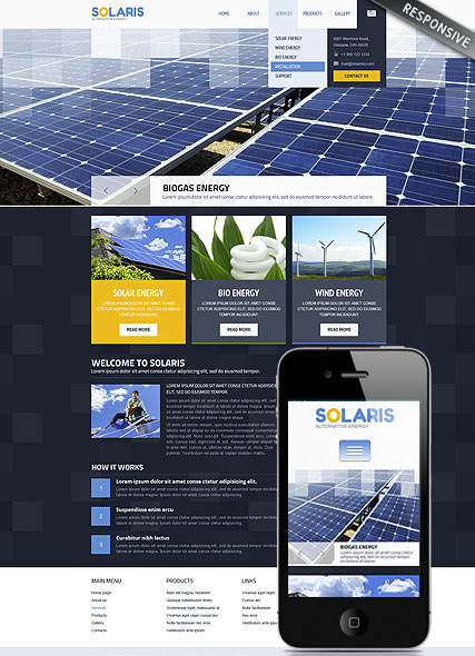 Solar Energy Wordpress template ID:300111740