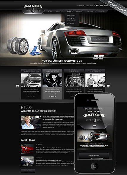 Car Repair Service Wordpress template ID:300111752