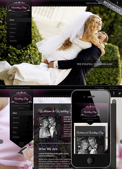 Wedding Planner Wordpress template ID:300111760