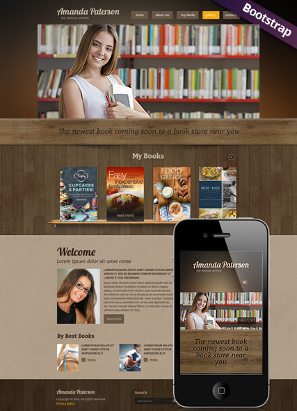 Book Writer Bootstrap template ID:300111777