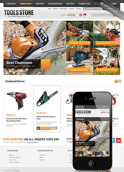 Tool Store OpenCart template ID:300111786