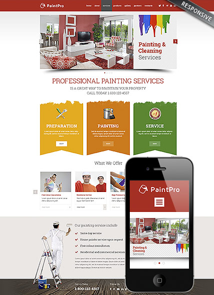 Painting co Wordpress template ID:300111792