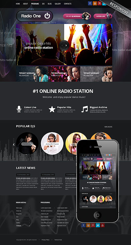 Radio One WP Wordpress template ID:300111798