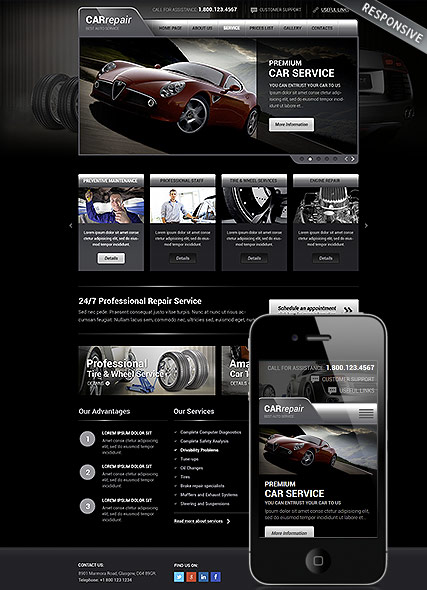 Auto Service WP Wordpress template ID:300111800