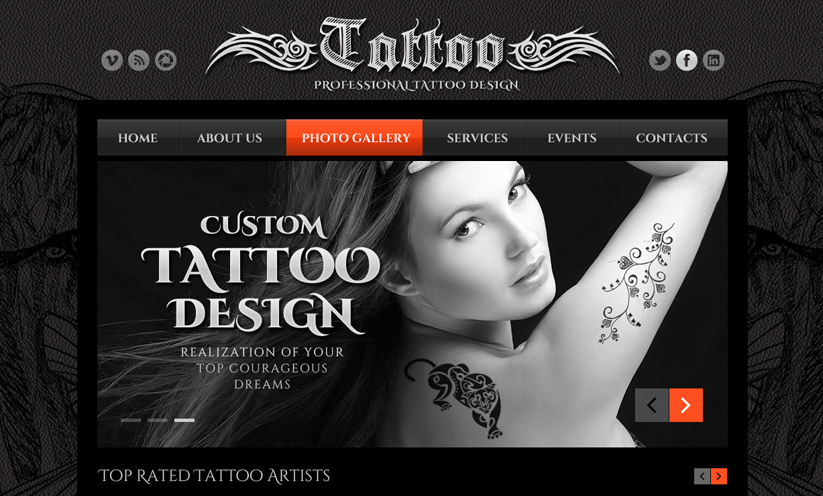 Tattoo design Bootstrap template ID:300111805