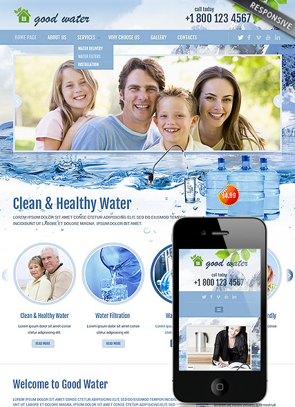Good water Bootstrap template ID:300111811